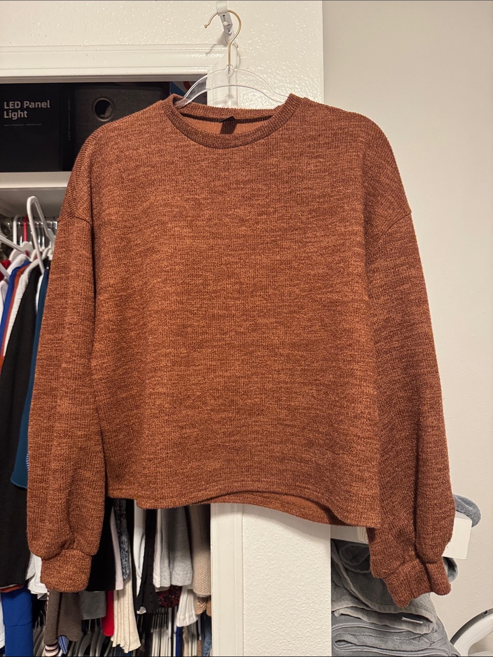 Women's Cozy Crewneck Sweater in Rust